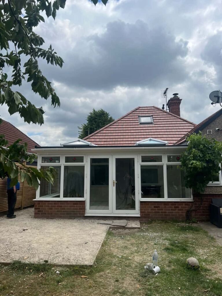 This is a photo of a hipped roof on a bungalow that has just had roof repairs carried out. Works carried out by Tuxford Roofing Repairs